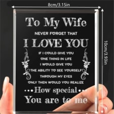 gifts for wife mothers day, birthday gifts for wife from husband, anniversary valentines day gifts for her women, to my wife birthday gifts ideas crystal keepsakes
