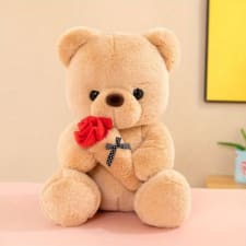 9.8inch lovely rose bear doll cuddle bear stuffed toy valentine's day confessional gift girl birthday gift