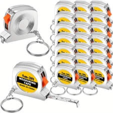 5-pack mini tape measure keychains - abs material, 1.5-inch functional measuring tape with stable slide lock, no laser function, ideal for party favors, goody bag fillers, and prizes