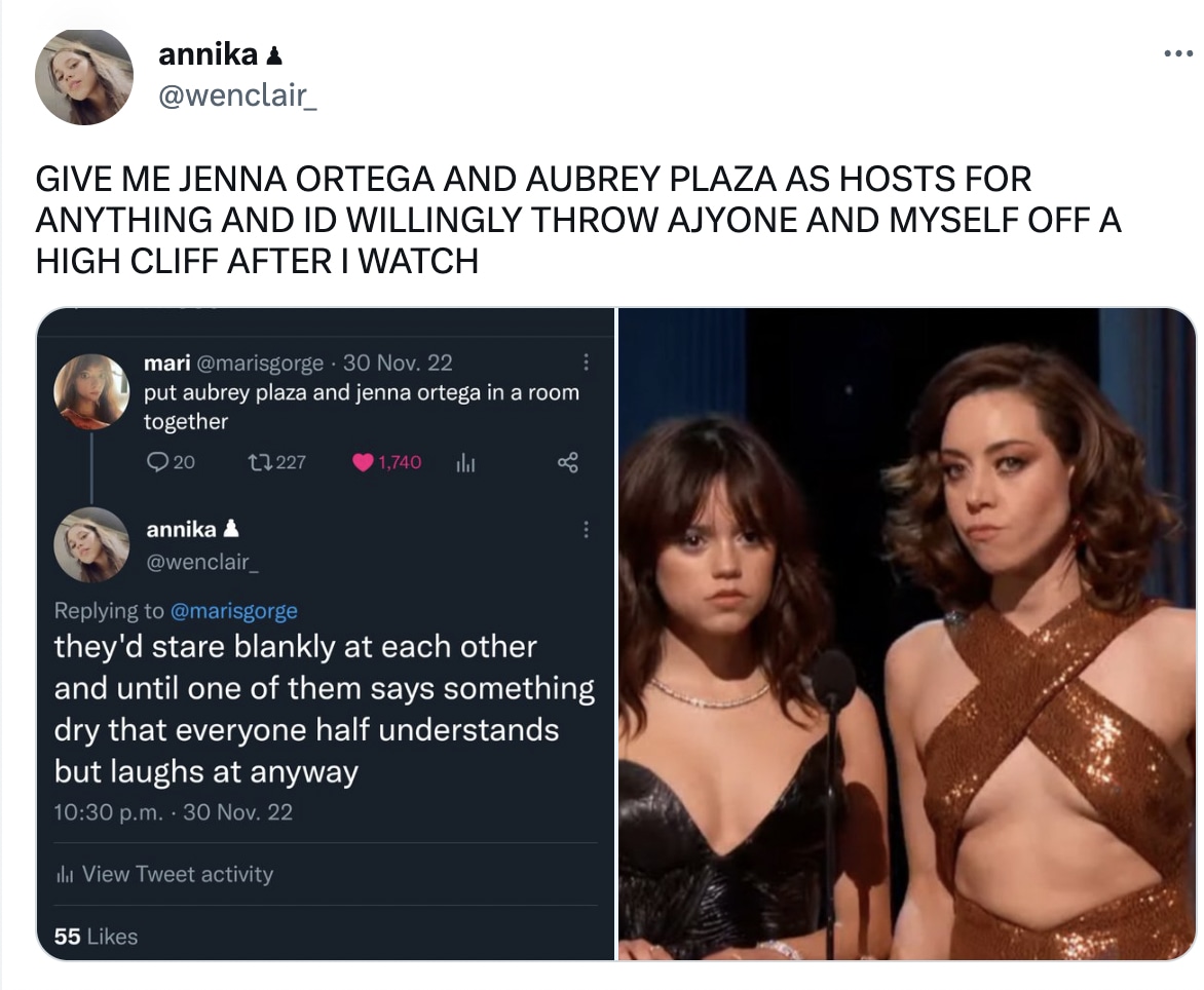 Fans Want A Jenna Ortega & Aubrey Plaza Collaboration, Article