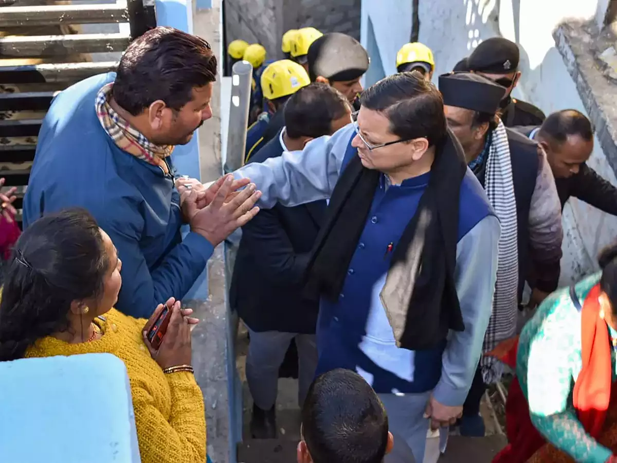 Dhami Visits Joshimath To Assess Situation