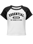 Essential CropTop - White/Black