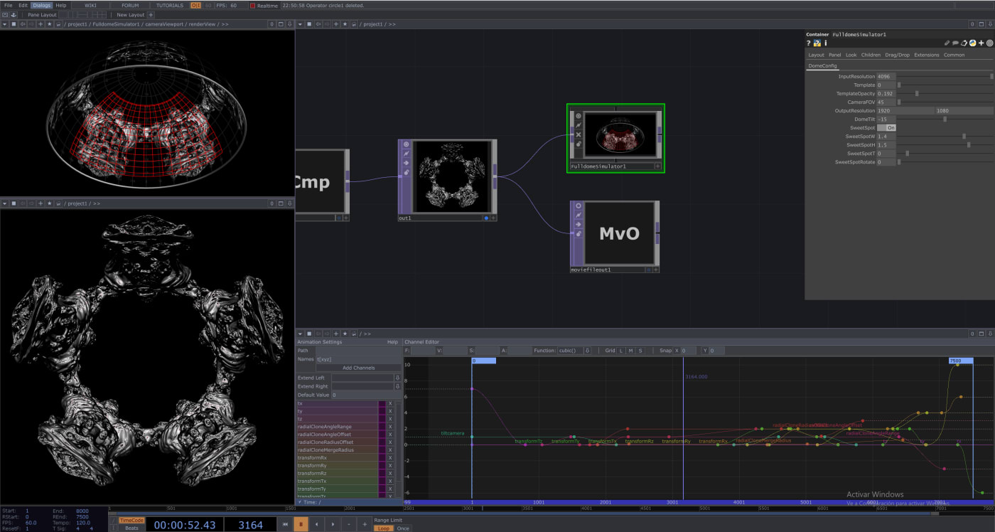 TouchDesigner Fulldome Simulator TOX