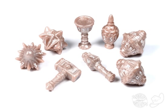 PolyHero Cleric 8 Dice Set Radiant Rose