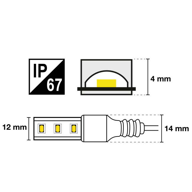 SLC LED STRIP RGBW CV 60 5M 14MM 14 4W 690LM RGB 3000K CRI80 IP67