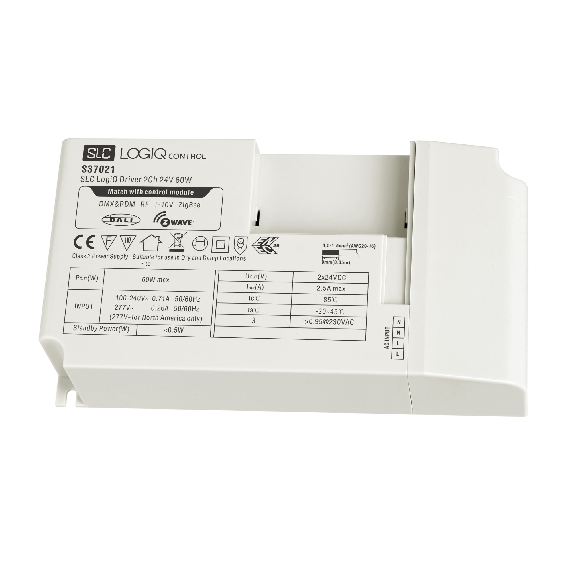 Slc Logiq Led Driver Cv 24vdc 60w 2ch The Light Group