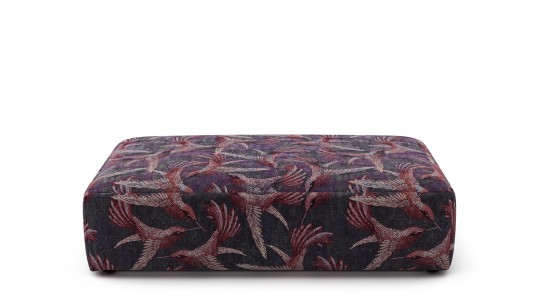 Taylor Oblong Footstool, Paradise Bird - Mulberry