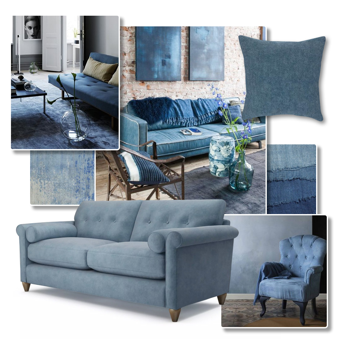 Denim Blue Sofas on Pinterest