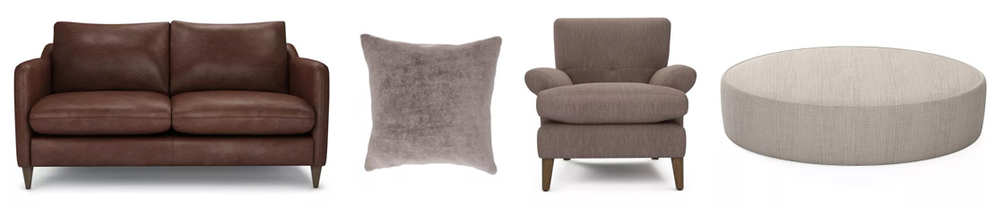 Brown and Cream Sofas