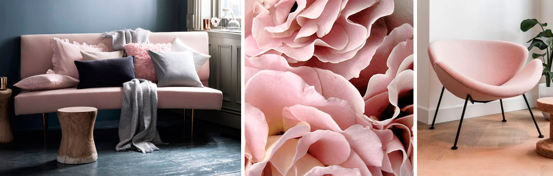 Blush Pink Velvet Sofa and Chair