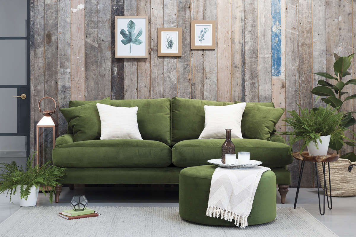 Green sofas - Rose 3 seater sofa in Woodland Moss