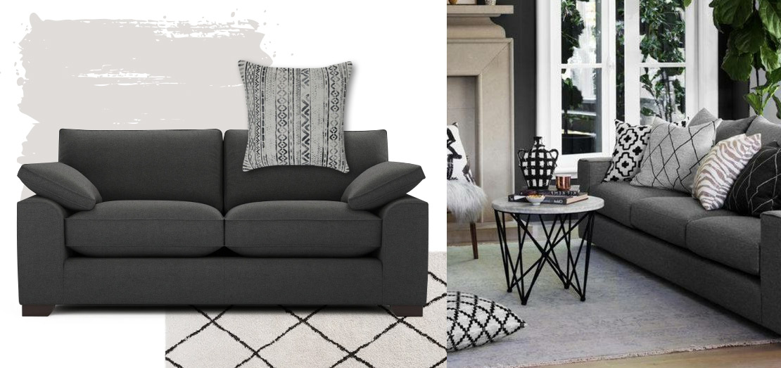 Black Fabric Sofa