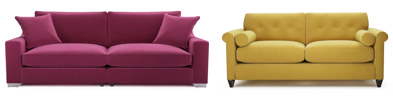 Bright Velvet Sofas