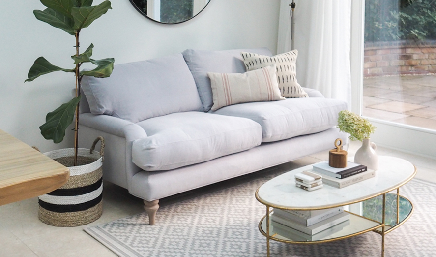 Family Friendly Sofa in Pale Grey