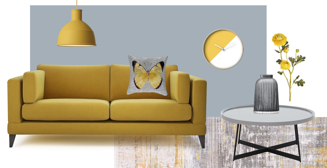 How to style a yellow sofa