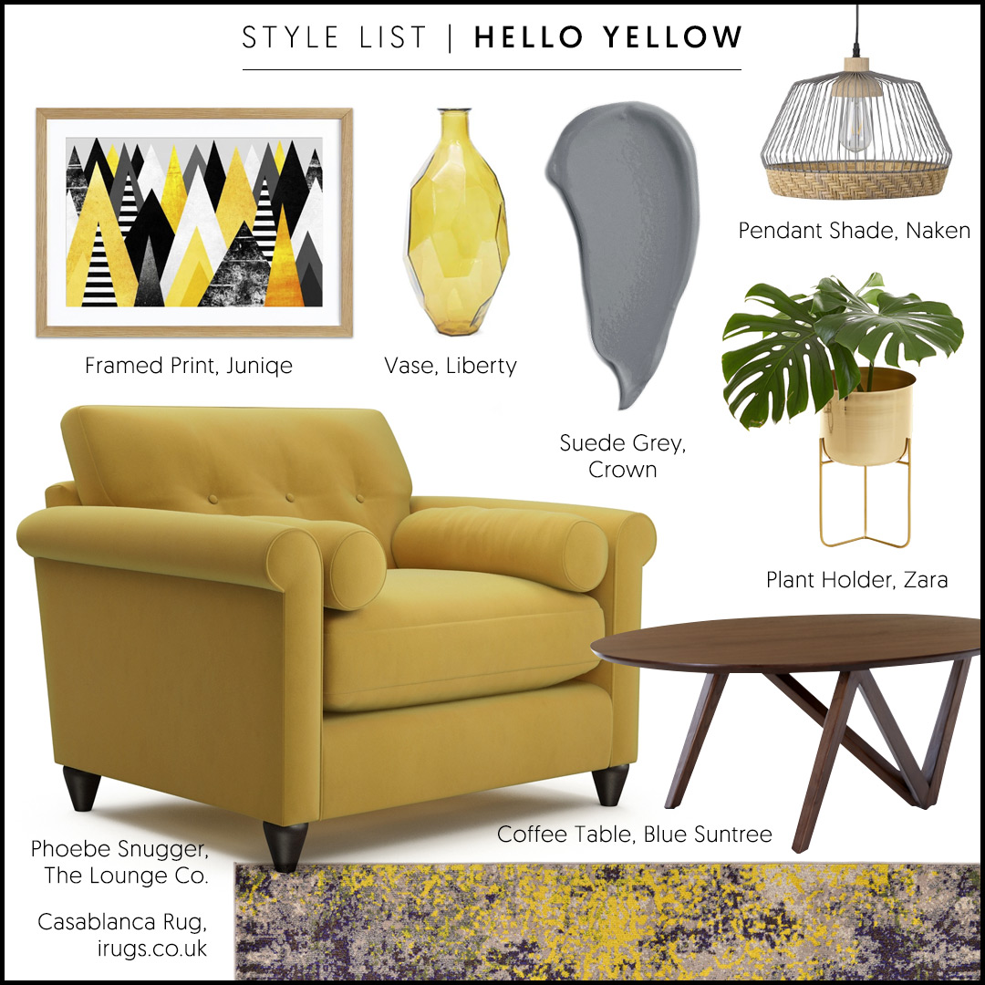 Phoebe Snuggler in Velvet Touch - Buttercup Meadow (A stunning yellow sofa)