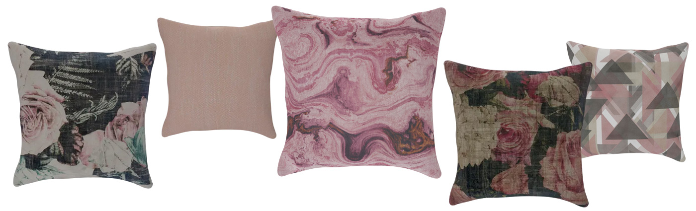 Blush Pink Patterned Cushions