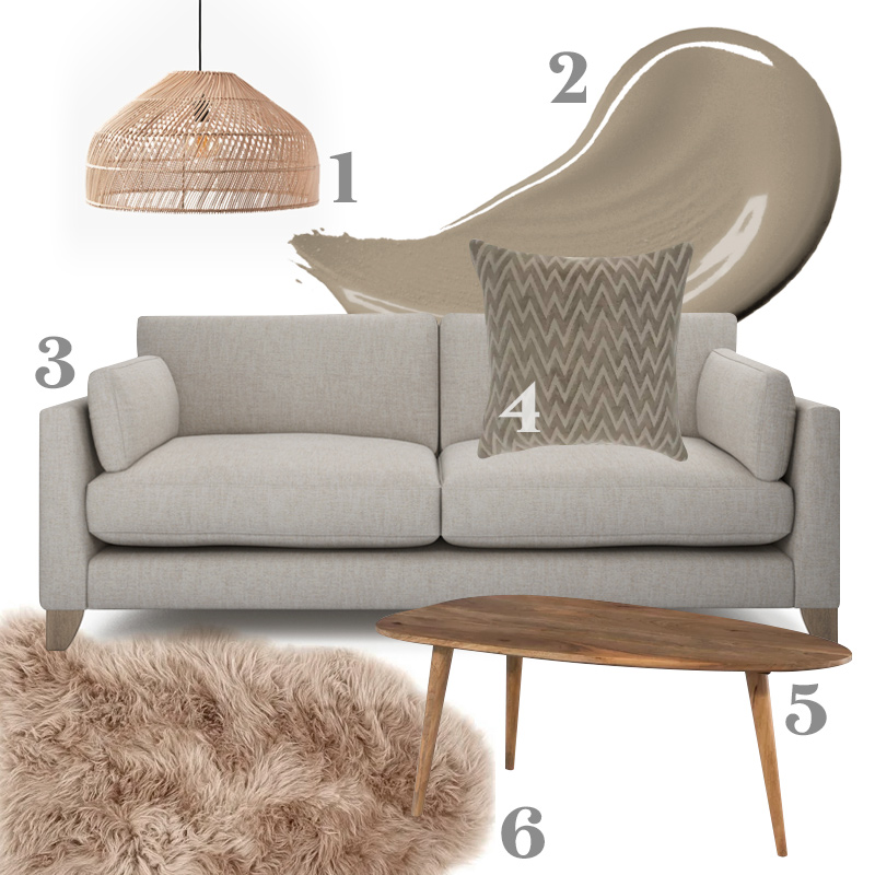 Get the Boho look with a cream sofa at The Lounge Co.