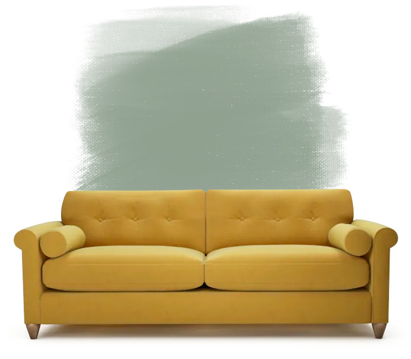 How to style a lemon yellow velvet sofa