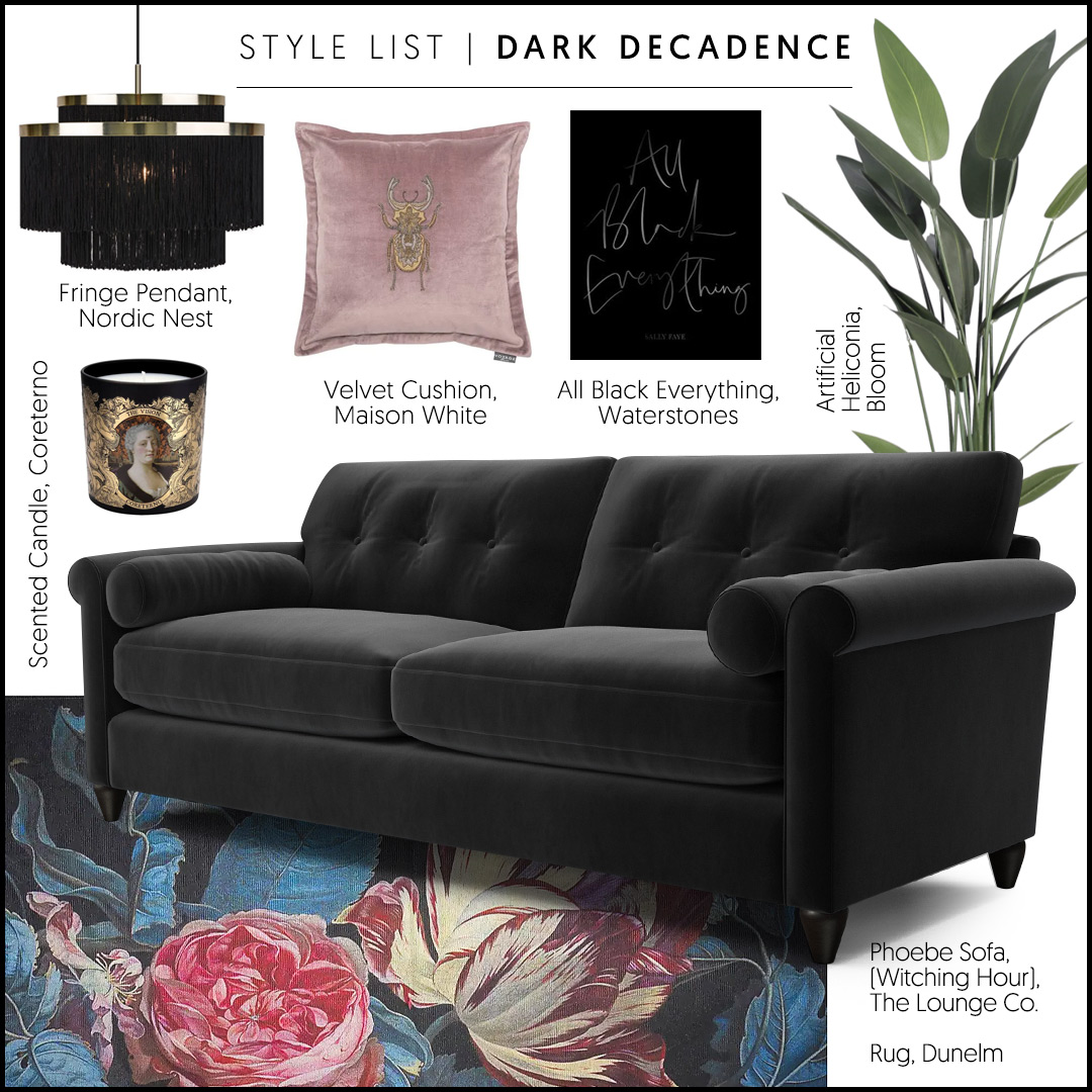 Black Velvet Sofa Inspiration