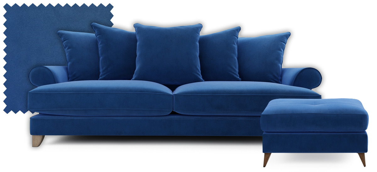 Cobalt Blue Velvet Sofa