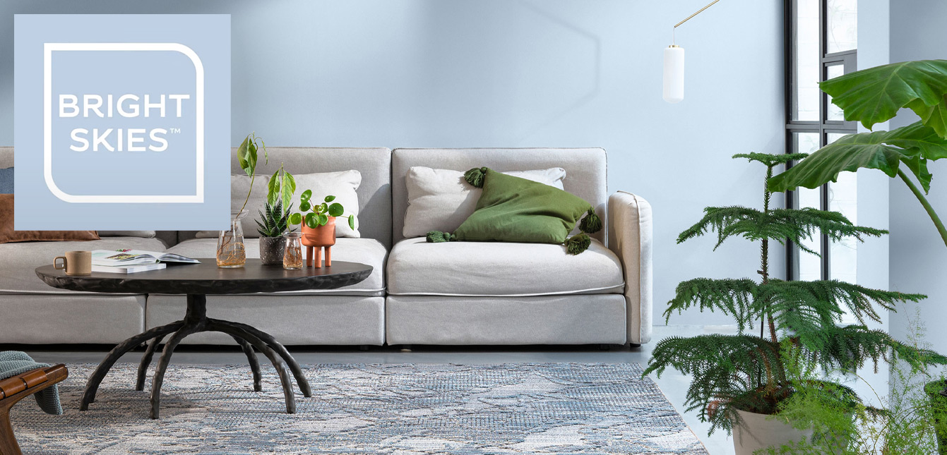 Dulux Colour of the Year 2022 - Bright Skies - Interior Inspiration - Pale Blue Sofa