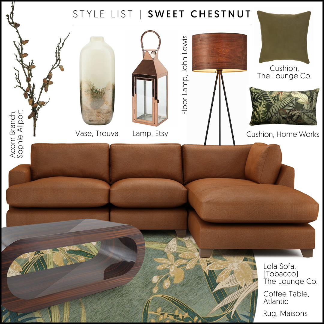 How to style a brown leather sofa