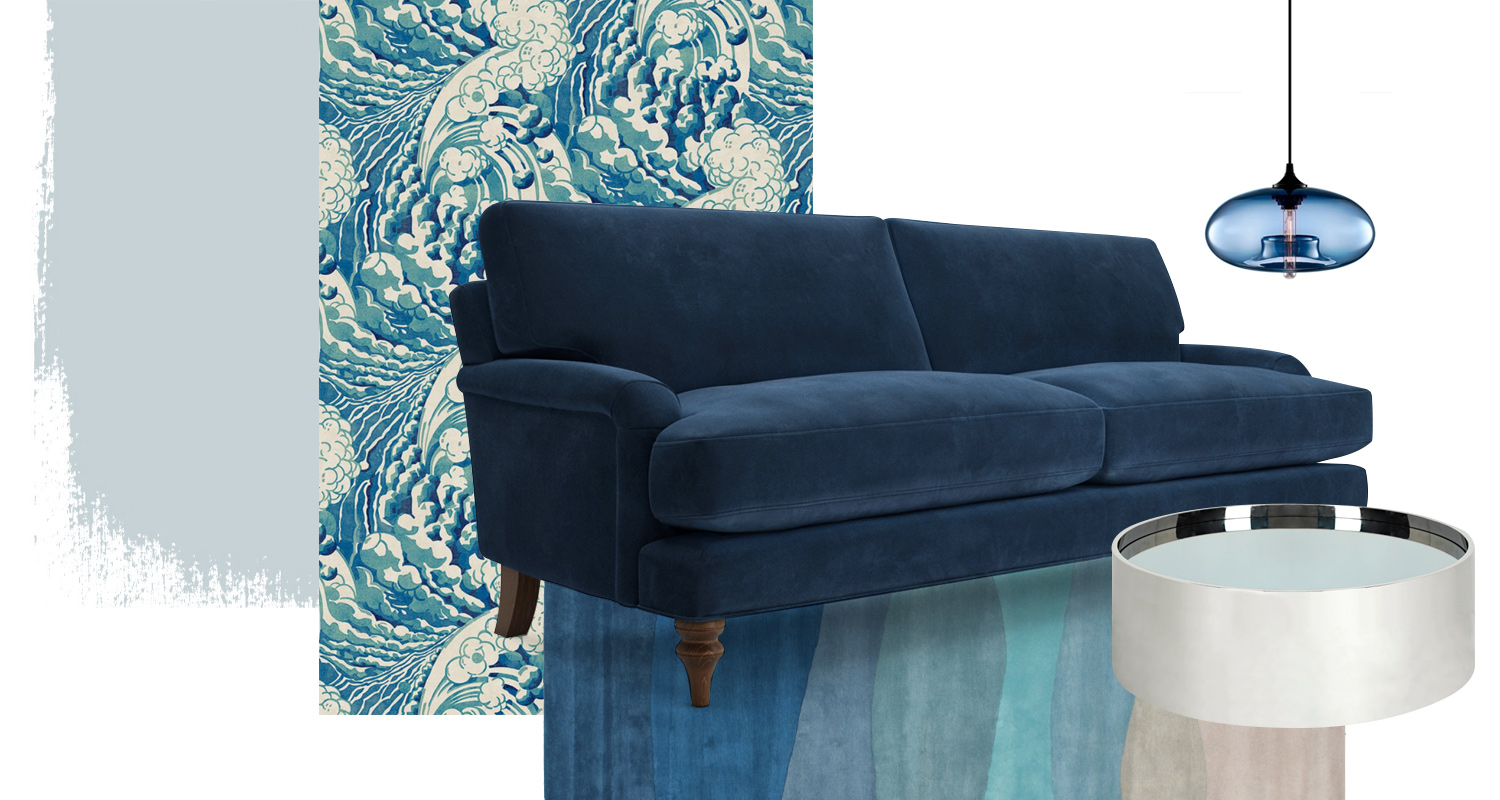 Bold Blues - Rose 3 Seater in Little Venice