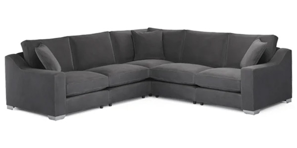 Imogen Modular Corner Sofa in Grey Velvet