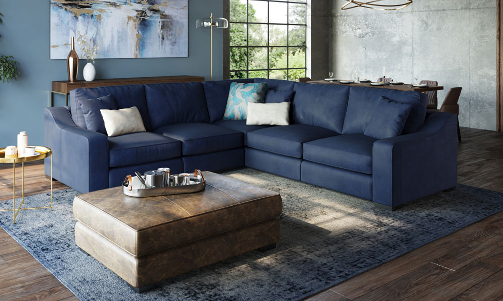 Verity U-Shape Sectional Grey Velvet