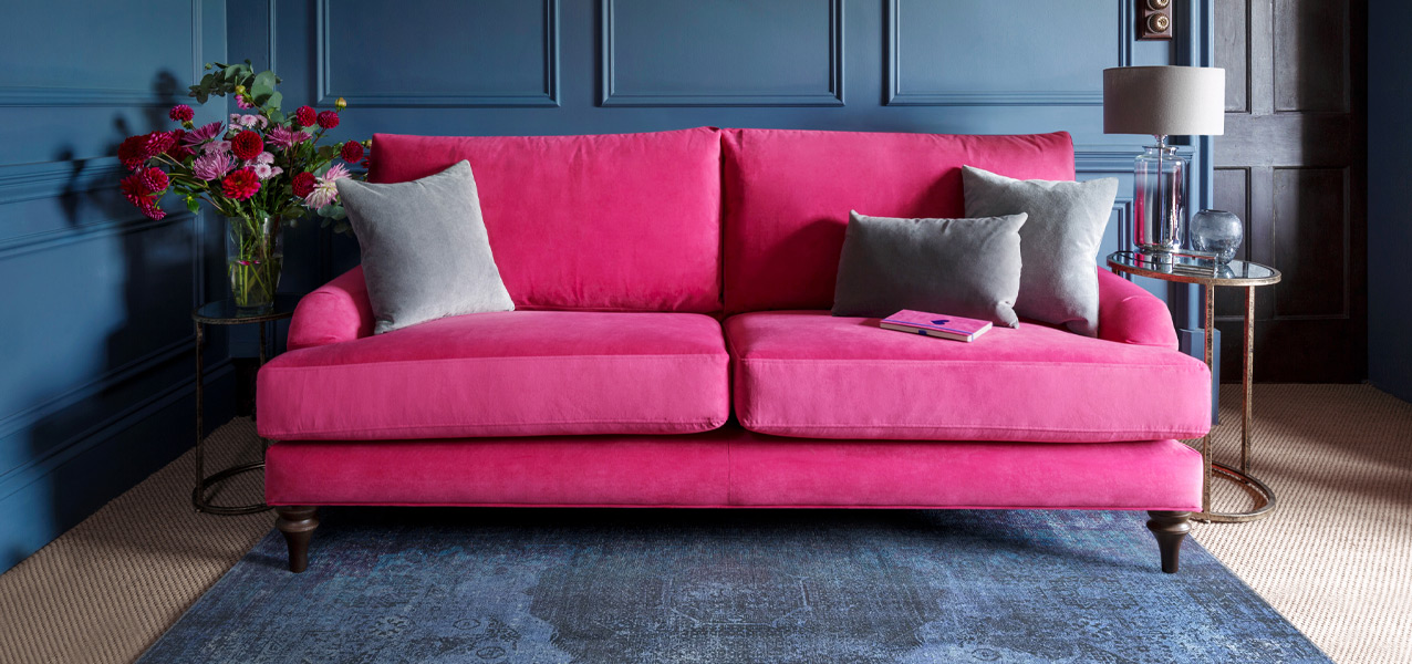The Lounge Co. Rose Bright Pink Velvet Sofa