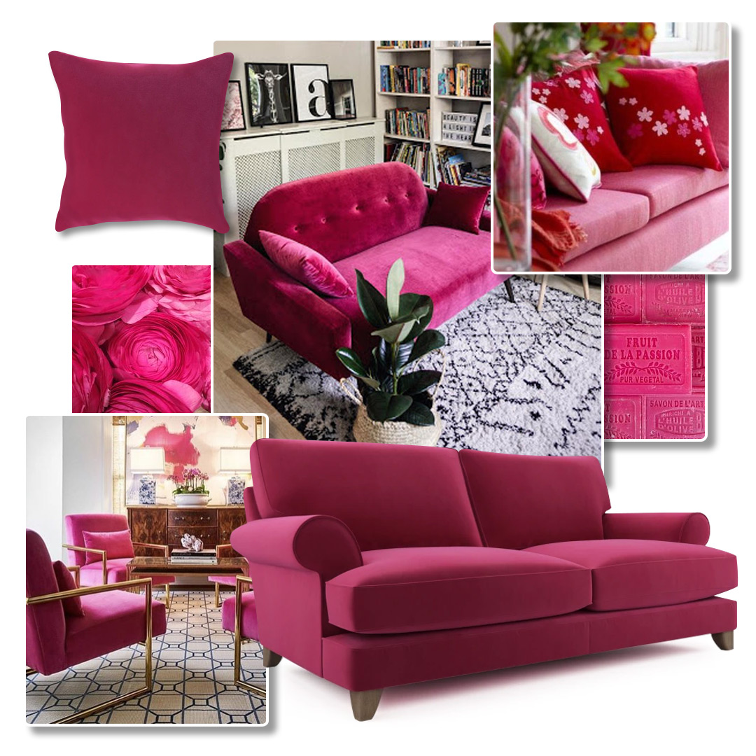 Bright magenta pink interior design