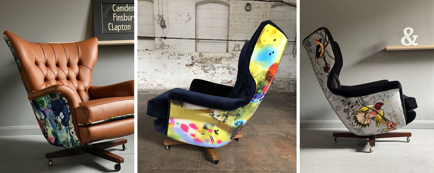 Jay Blades reupholstered G Plan Chairs