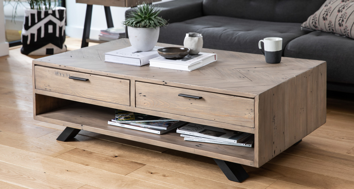 Foundry Rustic Coffee Table made from Reclaimed Recycled Wood