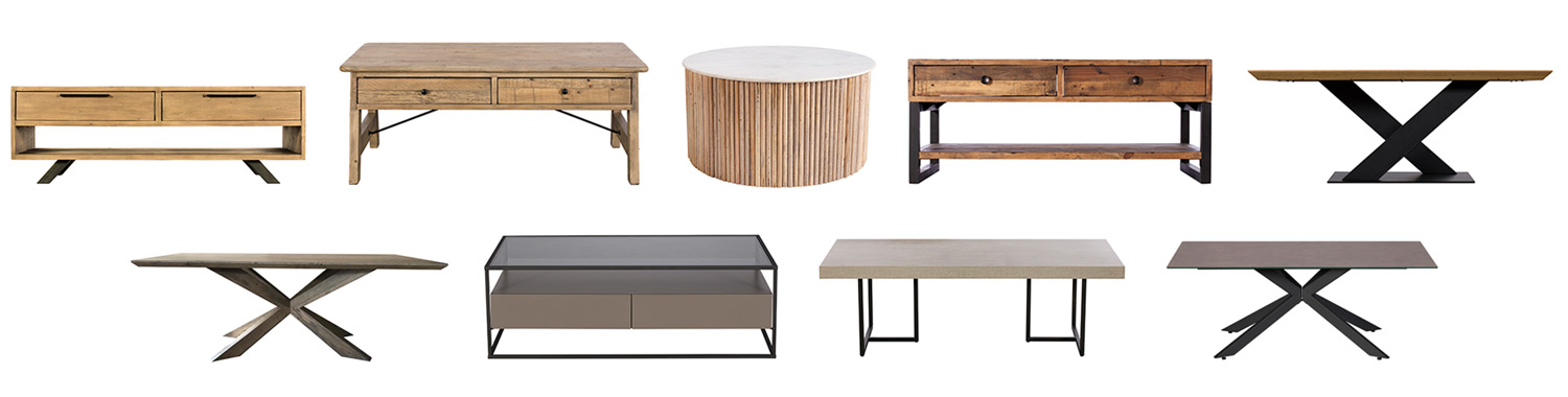 Find a huge range of contemporary or rustic coffee tables at The Lounge Co.