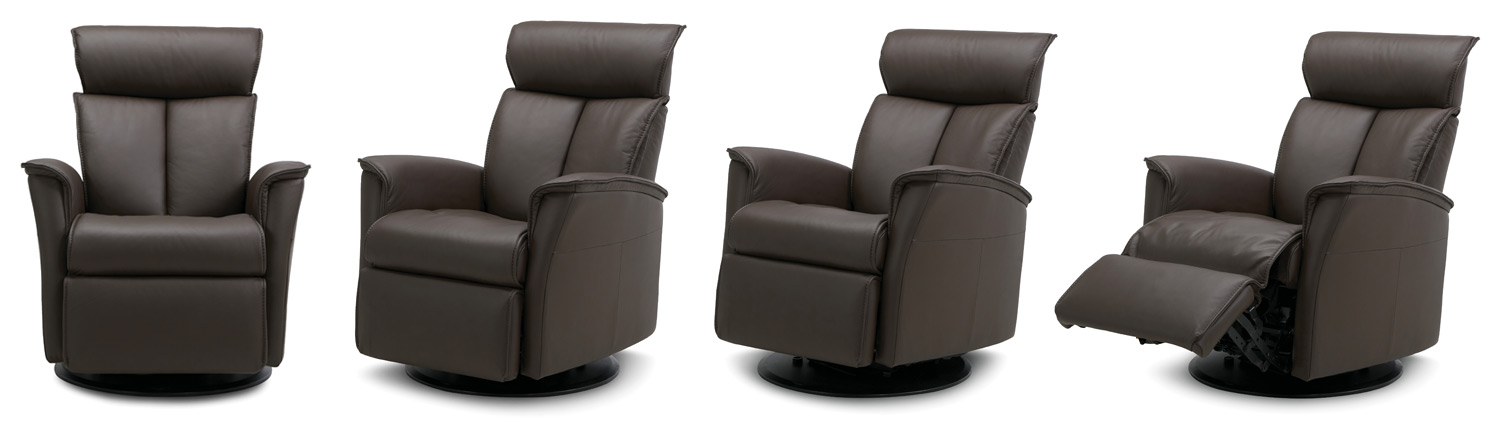 Classic Black Leather Recliner Chair in Reclining Positions