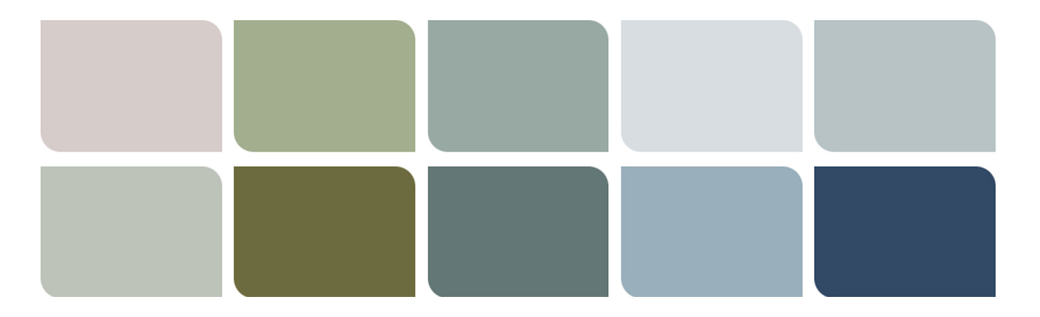 Sweet Embrace cool palette - mix dusky pink with cool blues and greens