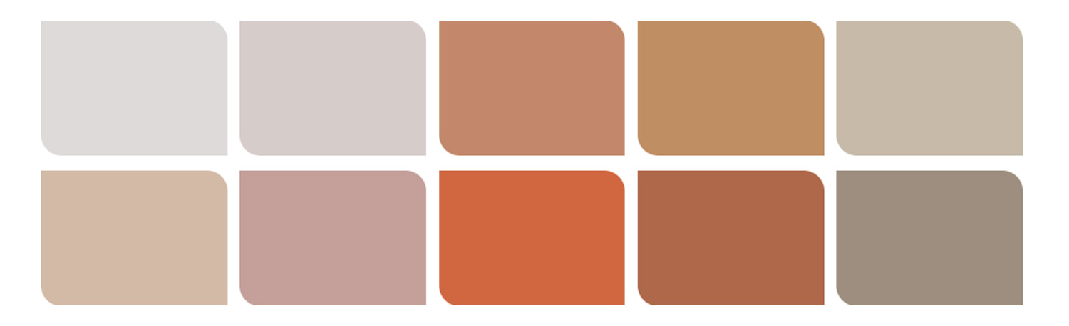Sweet Embrace warm palette - mix dusky pink with warm neutrals, copper and orange