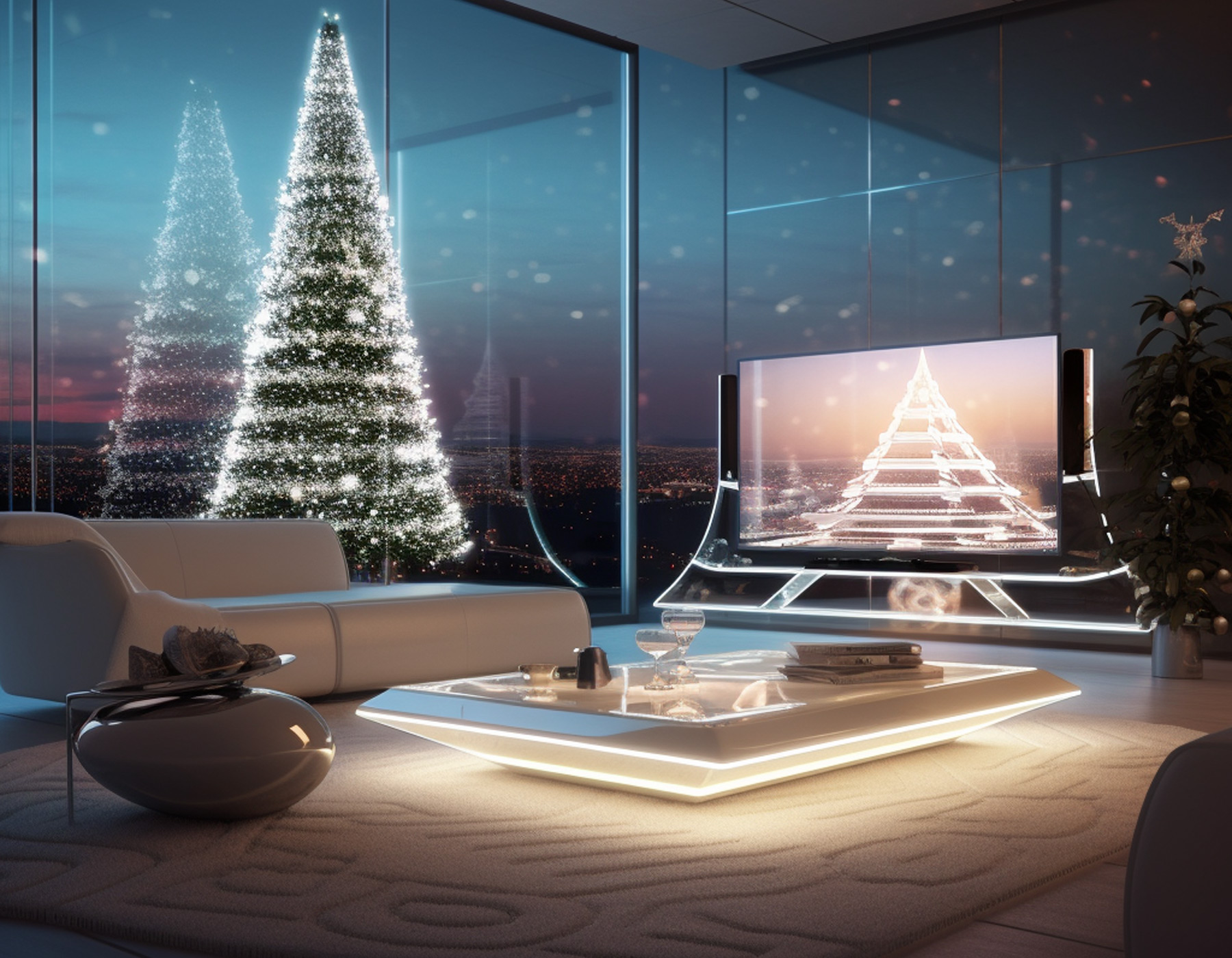 A glimpse into a Christmas interior of the future
