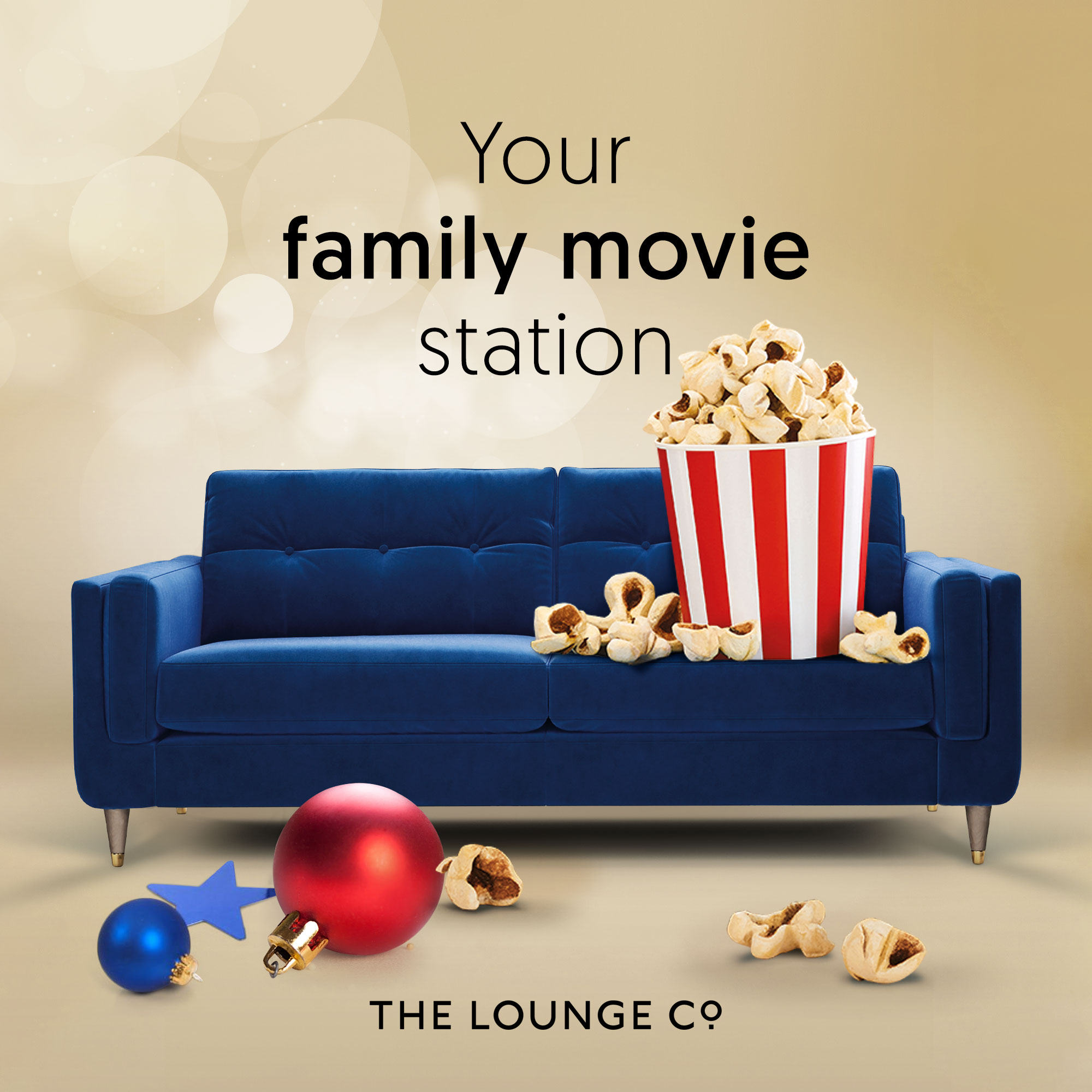 Watching Christmas movies on the sofa