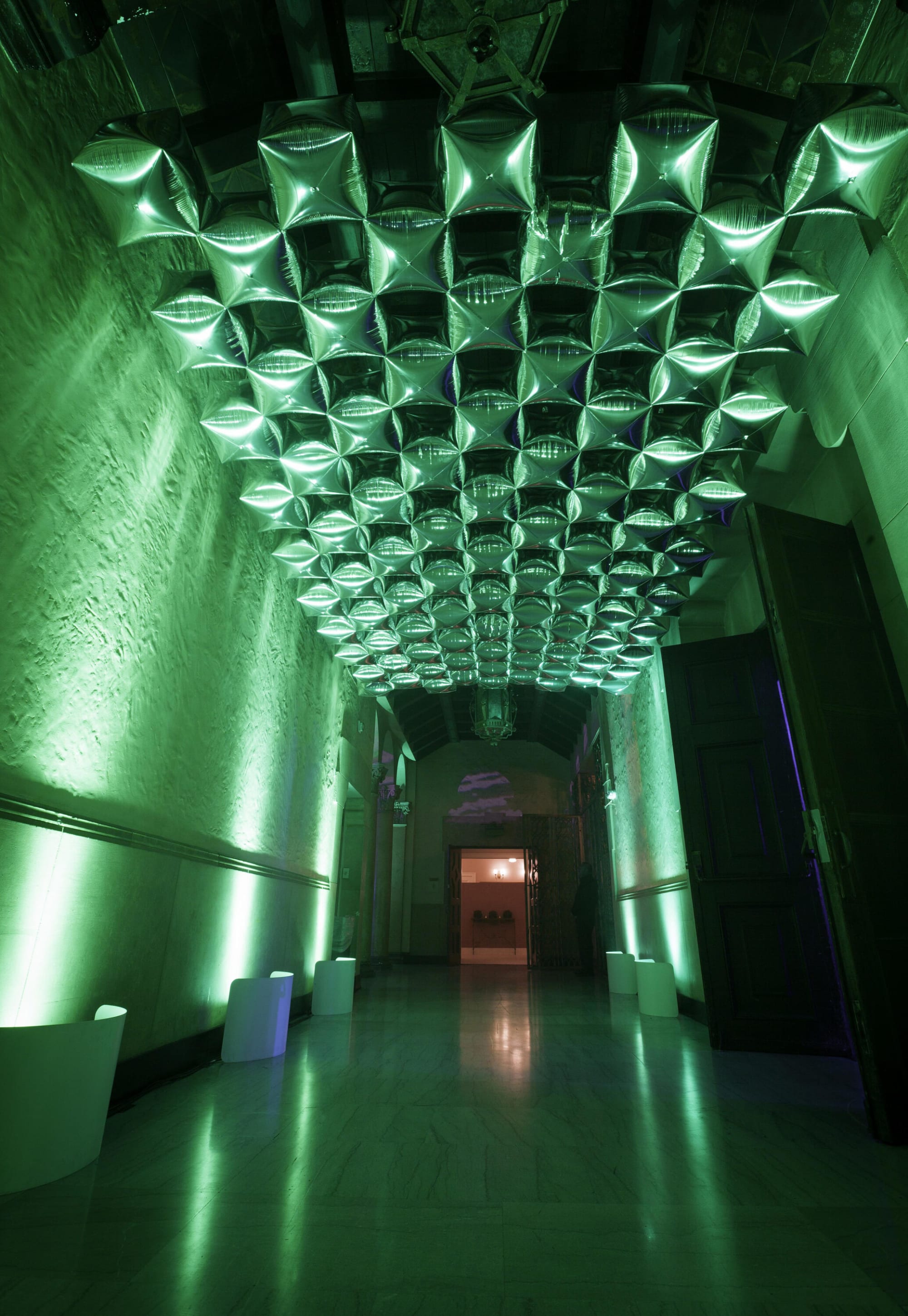 A green hallway