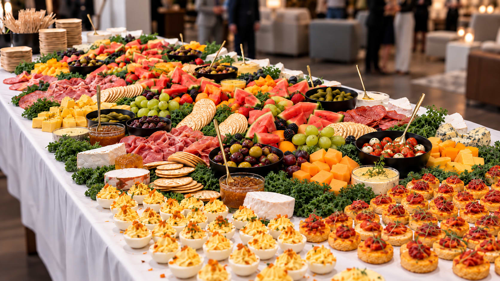 Catering spread from The Marshal