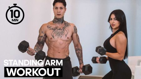 10 Min Standing Arms Workout | No Repeat With Dumbbells