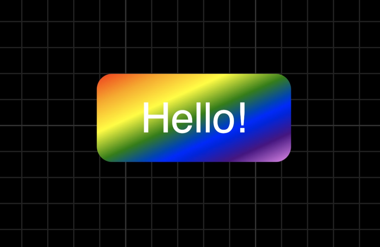 Button with a rainbow gradient background, but the border is gone
