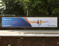 East Midlands Train 'Talk to us' train platform advert