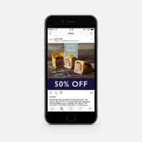 Instagram feed showing 50% off discount
