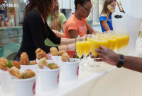 Canapés, orange juice and prosecco