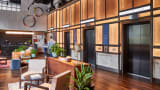 Lobby area of The Gantry hotel in Stratford London