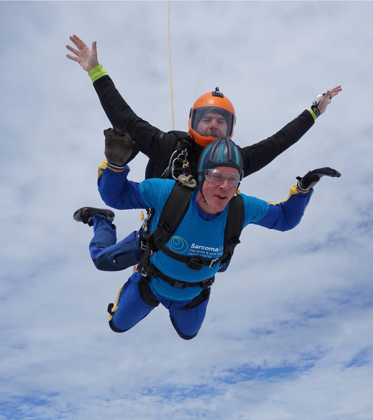 <p>Adam Devey-Smith doing a parachute jump to raise money for charity.</p>
