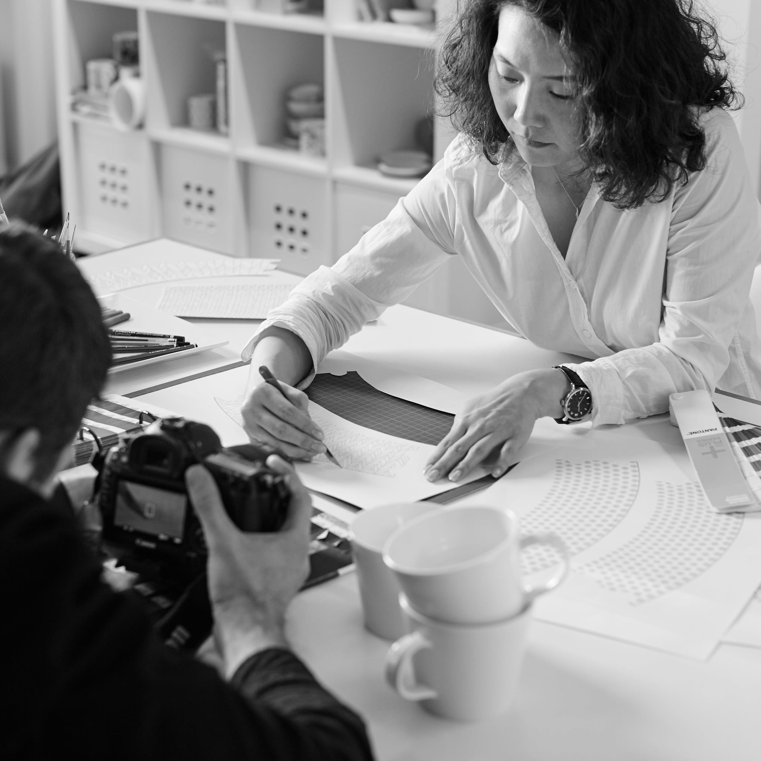 Behind the scenes on a photoshoot
